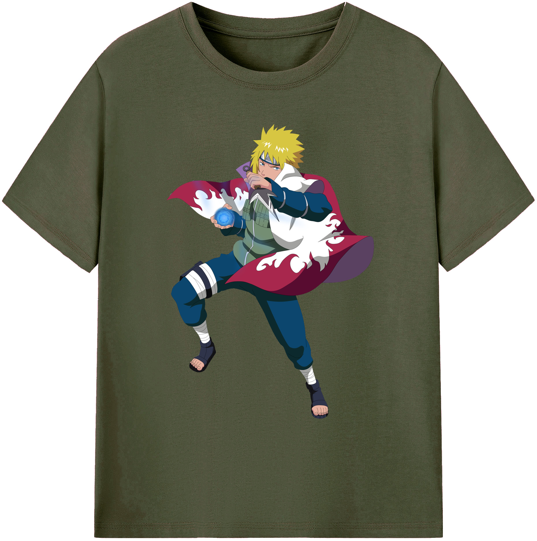 （画像用） NARUTO -ナルト- 波風 ミナト Namikaze Minato 綿100％ メンズ半袖Tシャツ｜肌触りやわらか＆通気性